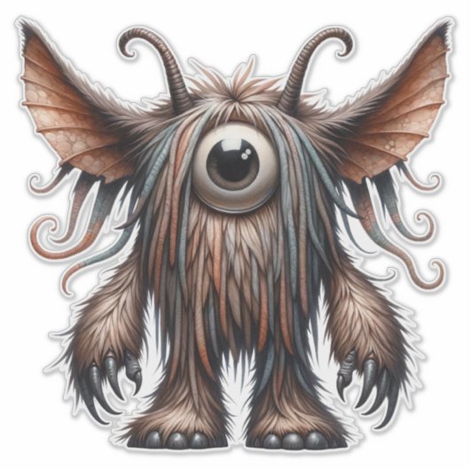 Eenogig monster doorzichtige Sticker (Voorkant)