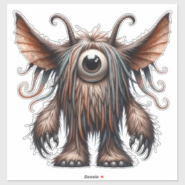 Eenogig monster doorzichtige Sticker