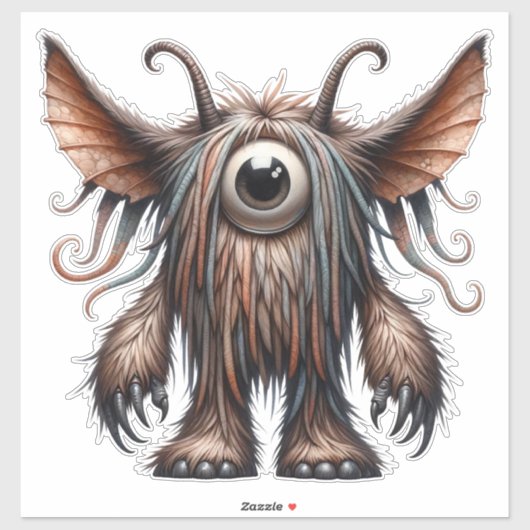 Eenogig monster doorzichtige Sticker (Vel)