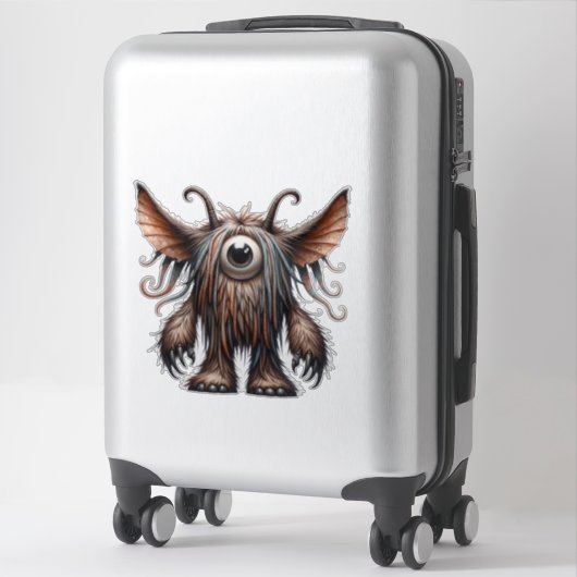 Eenogig monster doorzichtige Sticker (Koffer)