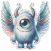 Eenogig monster doorzichtige Sticker (Voorkant)