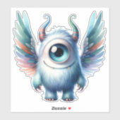 Eenogig monster doorzichtige Sticker (Vel)