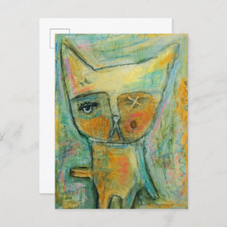 eenogige kat briefkaart