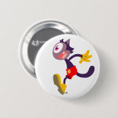Eenogige kat cartoon knop badge ronde button 5,7 cm (Voorkant /achterkant)