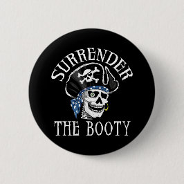 Eenoige piraatschedel en kruisbeenderen ronde button 5,7 cm