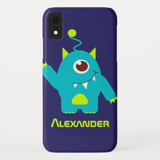 Eenoog kind alien blauw groen naam Case-Mate iPhone case (Achterkant)