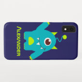 Eenoog kind alien blauw groen naam Case-Mate iPhone case (Achterkant (horizontaal))