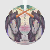 eenpaard pony equine pegasus ginged reiki ornament (achterkant)