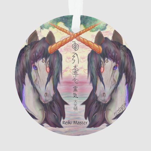 eenpaard pony equine pegasus ginged reiki ornament (achterkant)