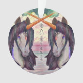 eenpaard pony equine pegasus ginged reiki ornament (voorkant)