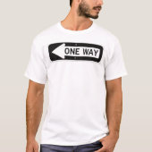 Eenrichtings zwart-wit straatbord t-shirt (Voorkant)