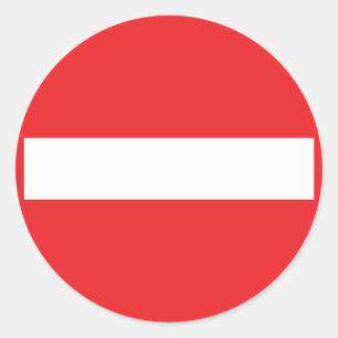 eenrichtingspictogram ronde sticker