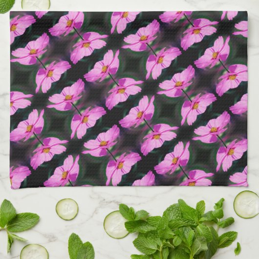 Eenroze Cosmos Flower Pattern Theedoek (Gevouwen)