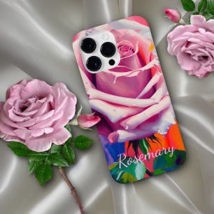  eenroze roze olie schilfermonogrammen Case-Mate iPhone 14 pro max hoesje