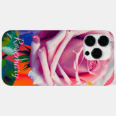  eenroze roze olie schilfermonogrammen Case-Mate iPhone case (Achterkant (horizontaal))