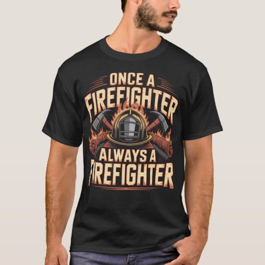 Eens brandweerman altijd brandweerman t-shirt (Voorkant)