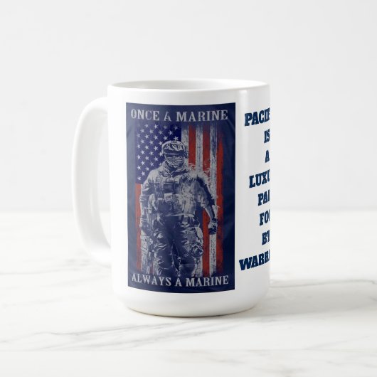 EENS EEN MARINE ALTIJD EEN MARINE KOFFIEMOK (Voorkant links)