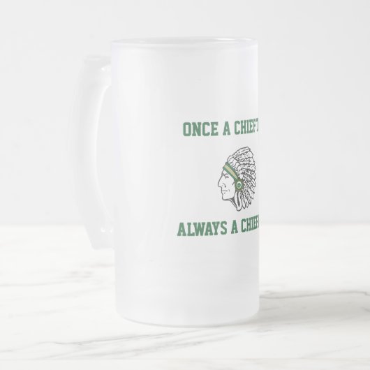 Eens een stamhoofd, altijd een stamhoofd - NRHS Matglas Bierpul (Voorkant links)