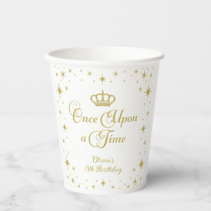 Eens Op Een Tijd Gouden Prinses Verjaardag Papieren Bekers