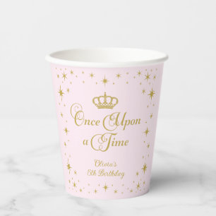 Eens Op Een Tijd Gouden Prinses Verjaardag Papieren Bekers