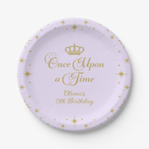 Eens Op Een Tijd Gouden Prinses Verjaardag Papieren Bordje