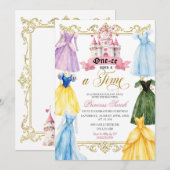 Eens-op-een-tijd Prinsessenfeest Uitnodiging (Voorkant / Achterkant)