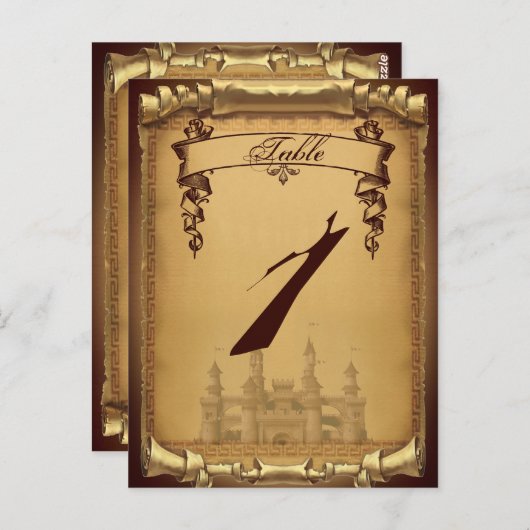 Eens op een tijd Trouwtafel nummer Briefkaart (Voorkant / Achterkant)