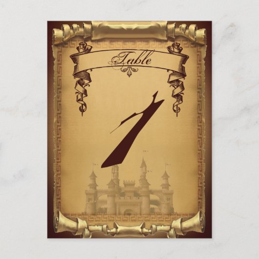 Eens op een tijd Trouwtafel nummer Briefkaart (Voorkant)