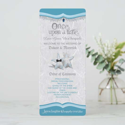 Eens Upon A Time Huwelijksprogramma Kaart (Staand voorkant)