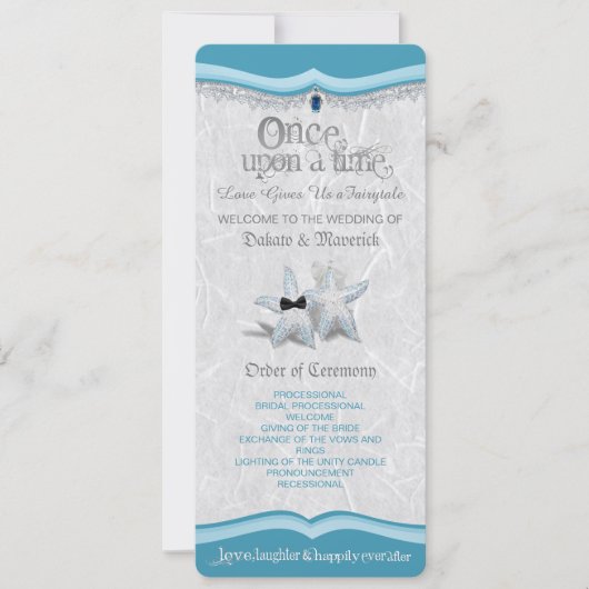 Eens Upon A Time Huwelijksprogramma Kaart (Voorkant)