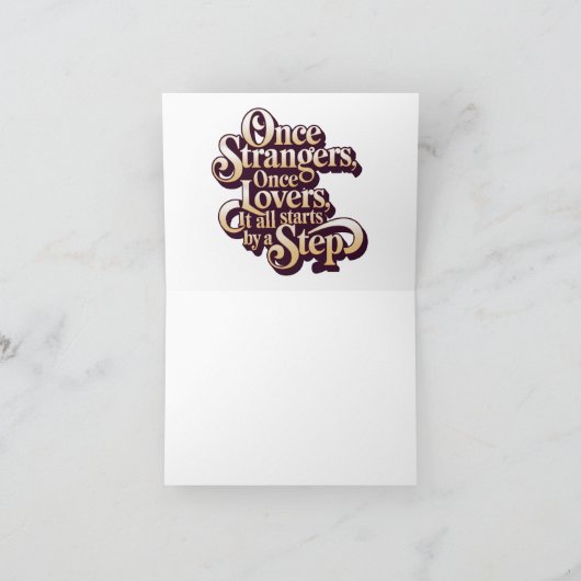 Eens Vreemden Liefdes Stap Quote  Bedankkaart (Binnen)