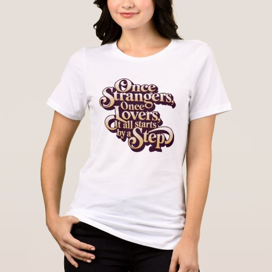 Eens vreemden minnaars stapel citaat Tri-Blend shirt (Voorkant)