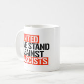 Eensgezind zijn we tegen fascisten koffiemok (Voorkant links)