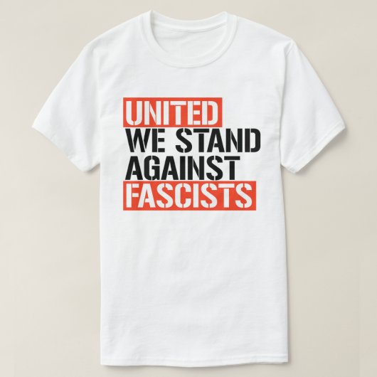 Eensgezind zijn we tegen fascisten t-shirt (Design voorkant)