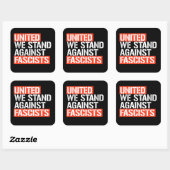 Eensgezind zijn we tegen fascisten vierkante sticker (Vel)
