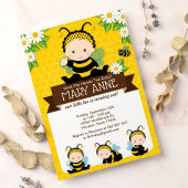 Eenste verjaardag van de Cute Baby Bumble bee Hone Kaart