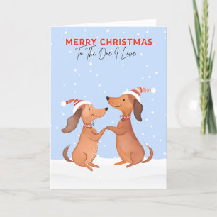 Eentje Ik hou van vrolijke kerst dachshunds worste Feestdagen Kaart
