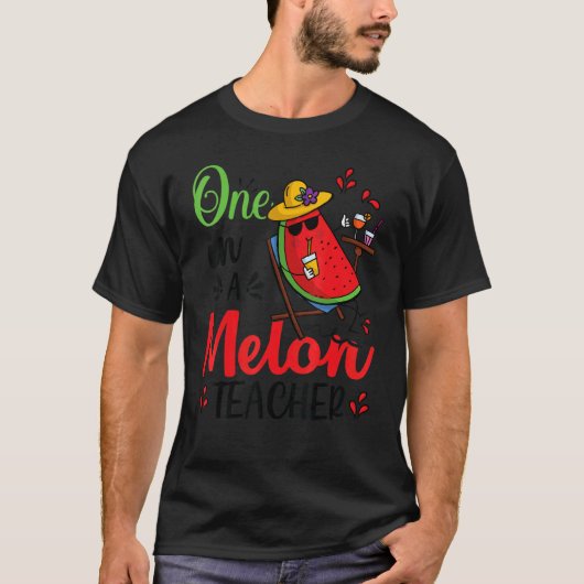 Eentje in een Melon-leraar Birthday party match T-shirt (Voorkant)