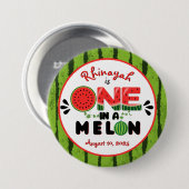 Eentje in een Melon Watermelon First Birthday Cand Ronde Button 7,6 Cm (Voorkant /achterkant)