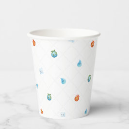 Eentje met de elementen eerste verjaardag papieren bekers