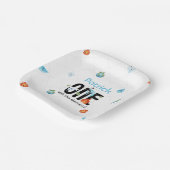 Eentje met de elementen eerste verjaardag papieren bordje (Gebogen)