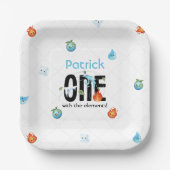 Eentje met de elementen eerste verjaardag papieren bordje (Voorkant)