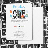 Eentje met de elementen eerste verjaardag uitnodig kaart