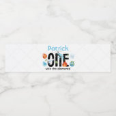 Eentje met de elementen eerste verjaardag waterfles etiket (Enkel label)