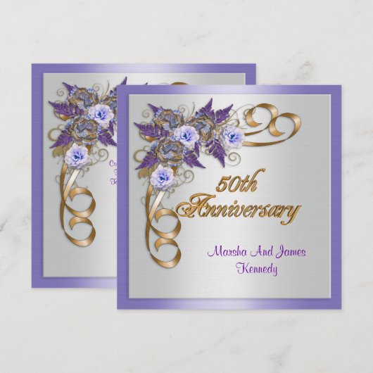 Eentje uit het eten van 50e Jubileum elegant flora Kaart (Voorkant / Achterkant)