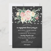Eentje van het verloving van Chalkboard Blush Flor Kaart (Voorkant)