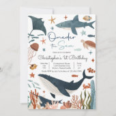 Eentje van het Zee Whale Shark Zee Life 1st Birthd Kaart (Voorkant)