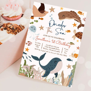 Eentje van het Zee Whale Shark Zee Life 1st Birthd Kaart