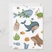 Eentje van het Zee Whale Shark Zee Life 1st Birthd Kaart (Achterkant)