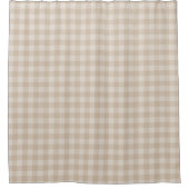 Eentonig Beige Gingham Rutpatroon Douchegordijn (Voorkant)